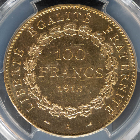 1913 フランス エンジェル 金貨 100フラン PCGS MS62