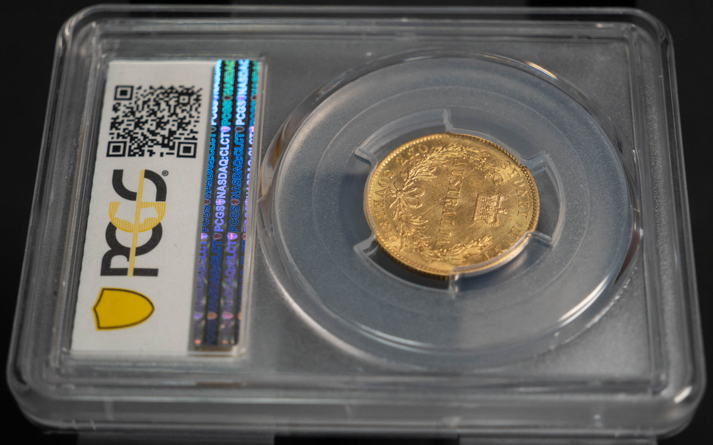 1870 オーストラリア ヴィクトリア女王 ソブリン金貨 PCGS MS61 シドニー バンクシア冠