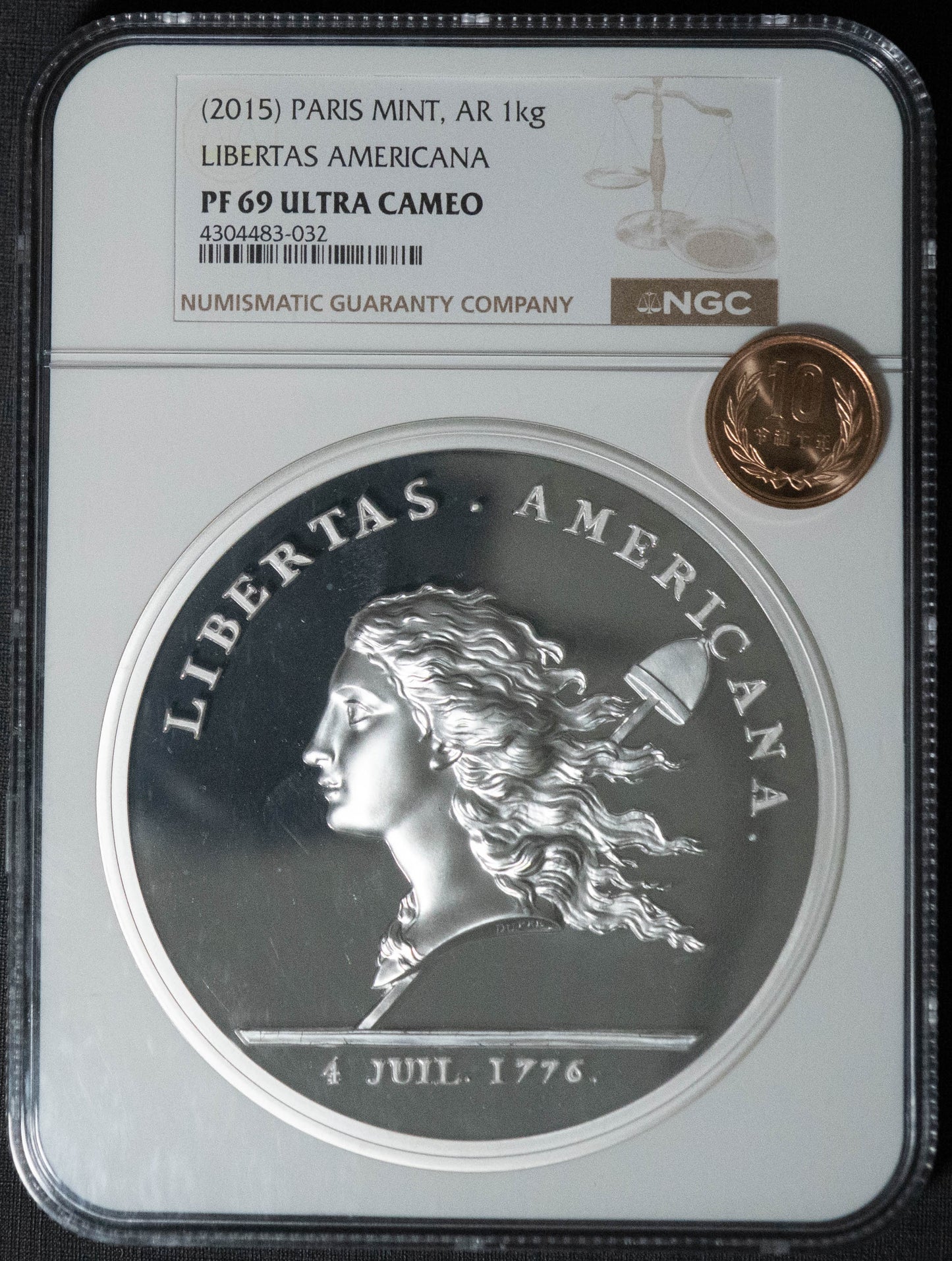 2015 フランス 1㎏ 銀貨 NGC PF69UC リベルタスアメリカーナ