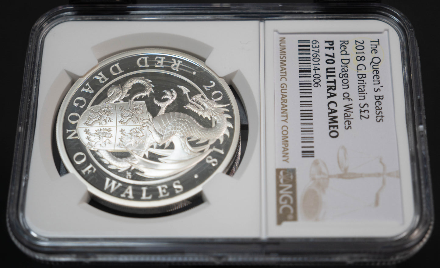 2018 レッドドラゴン NGC PF70UC 2ポンド 銀貨