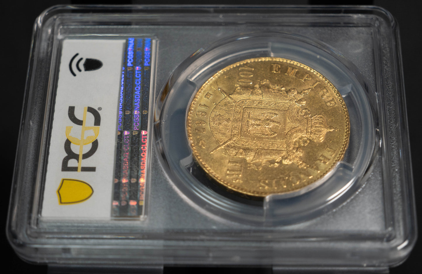 1867BB ナポレオン3世 100フラン 金貨 PCGS MS62
