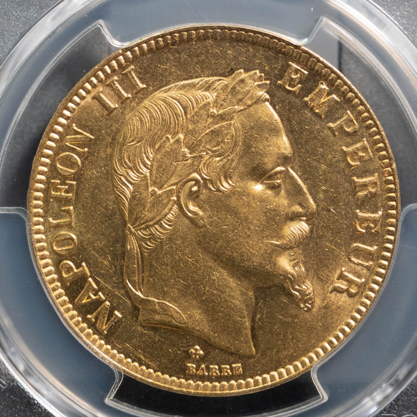 1867BB ナポレオン3世 100フラン 金貨 PCGS MS62