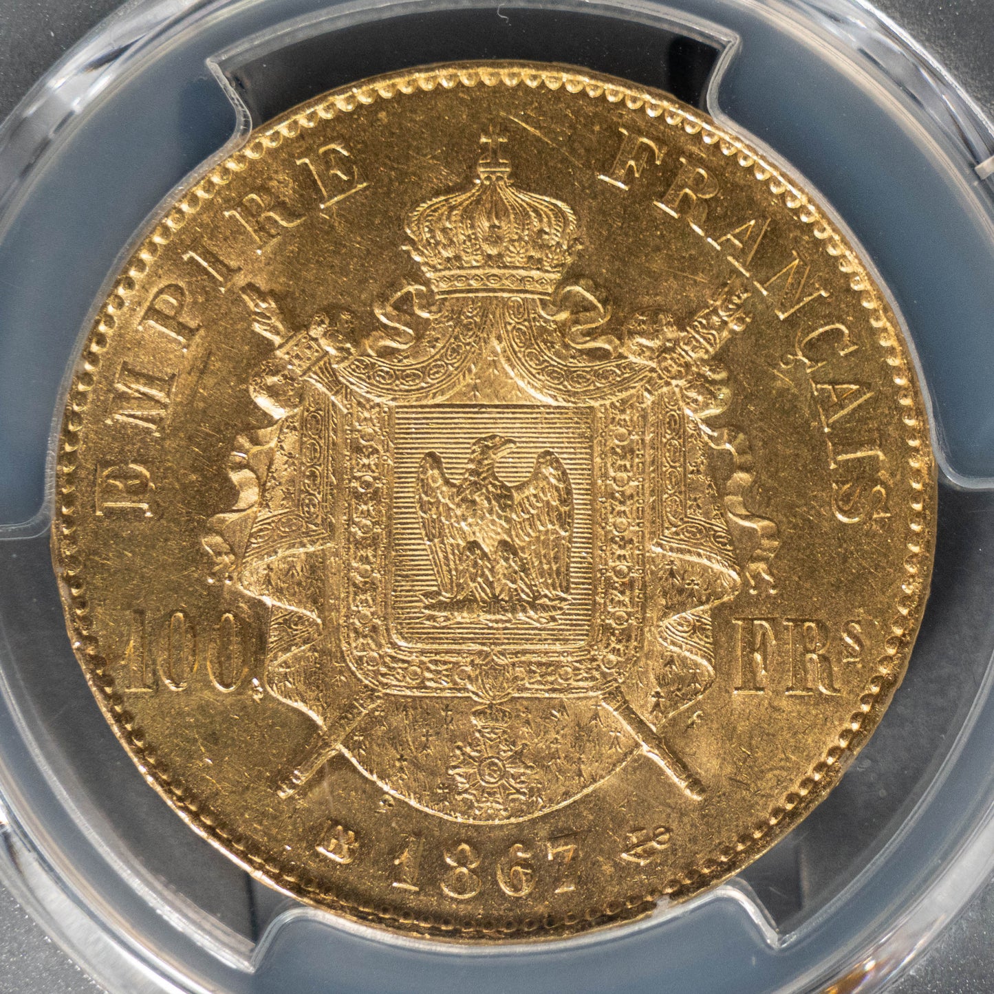 1867BB ナポレオン3世 100フラン 金貨 PCGS MS62