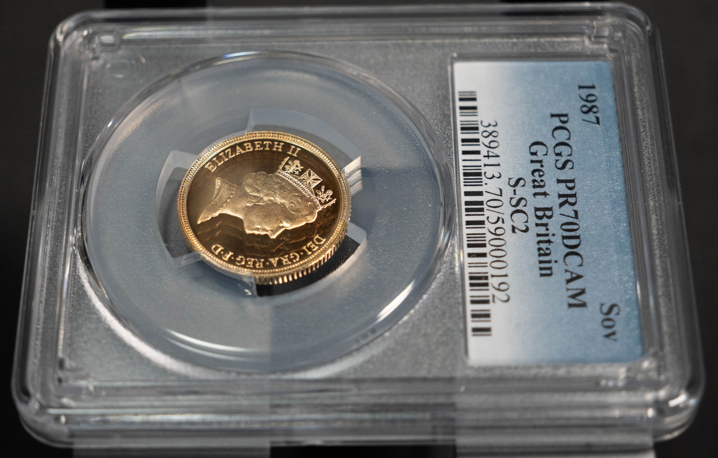 1987 ミドルエリザベス PCGS PR70DCAM ソブリン 金貨