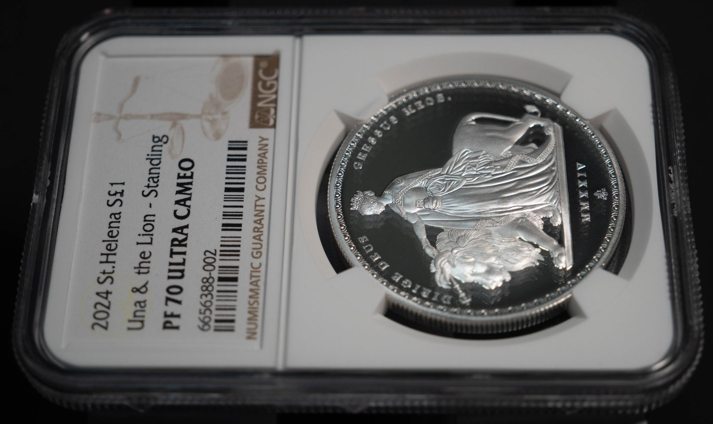 2024 ウナとライオン 1オンス 銀貨 NGC PF70UC セントヘレナ
