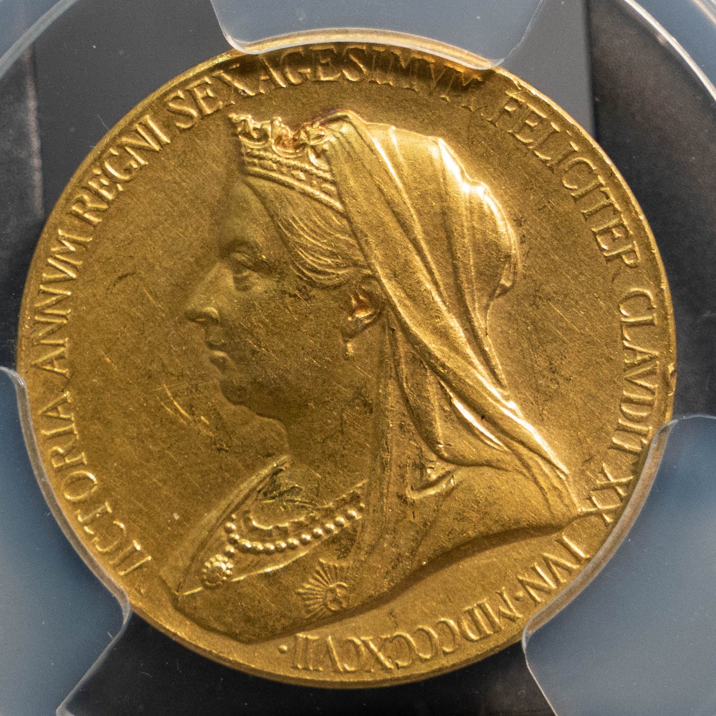 1897 ヴィクトリア PCGS SP58 ダイヤモンドジュビリー 金 メダル