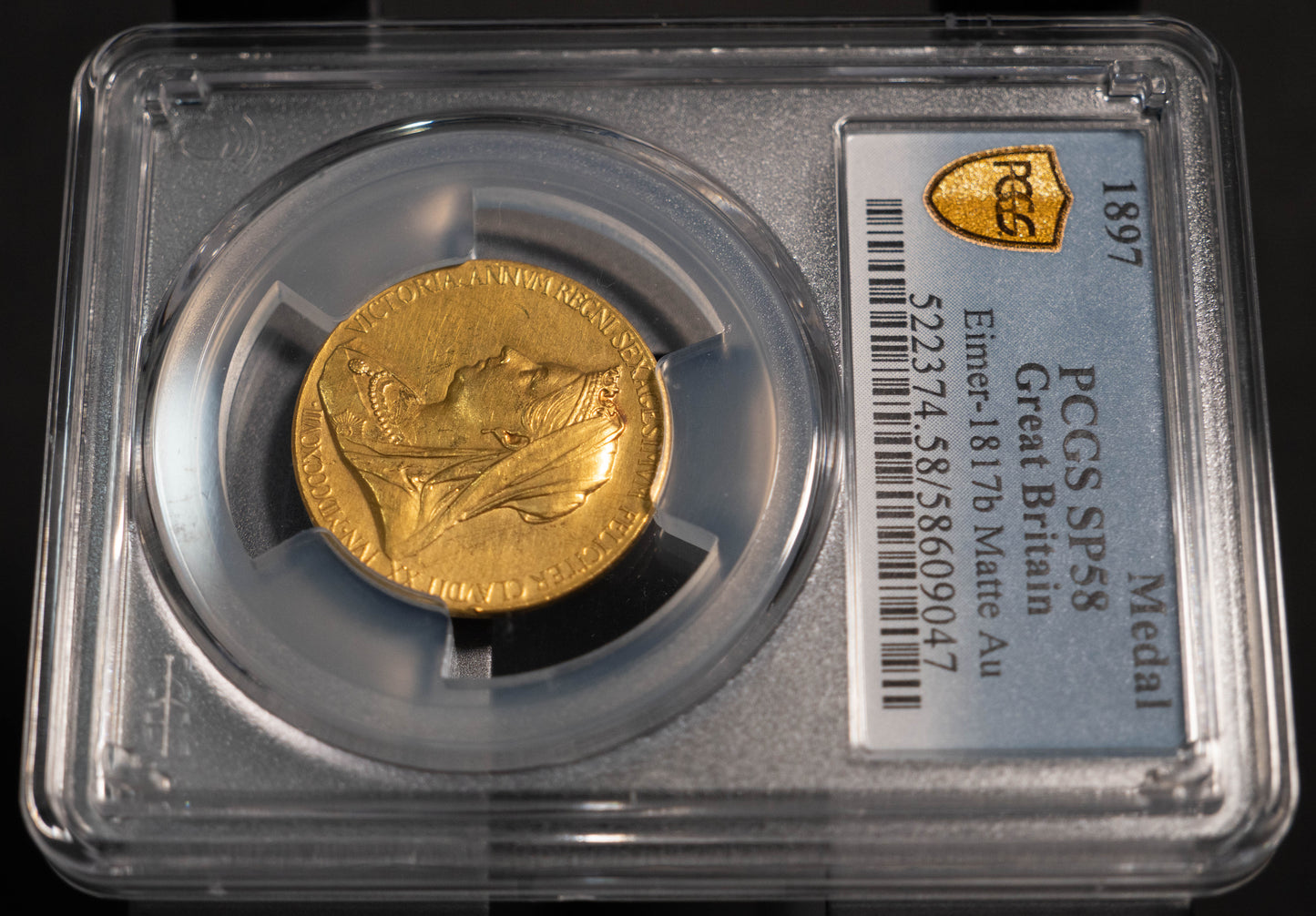 1897 ヴィクトリア PCGS SP58 ダイヤモンドジュビリー 金 メダル