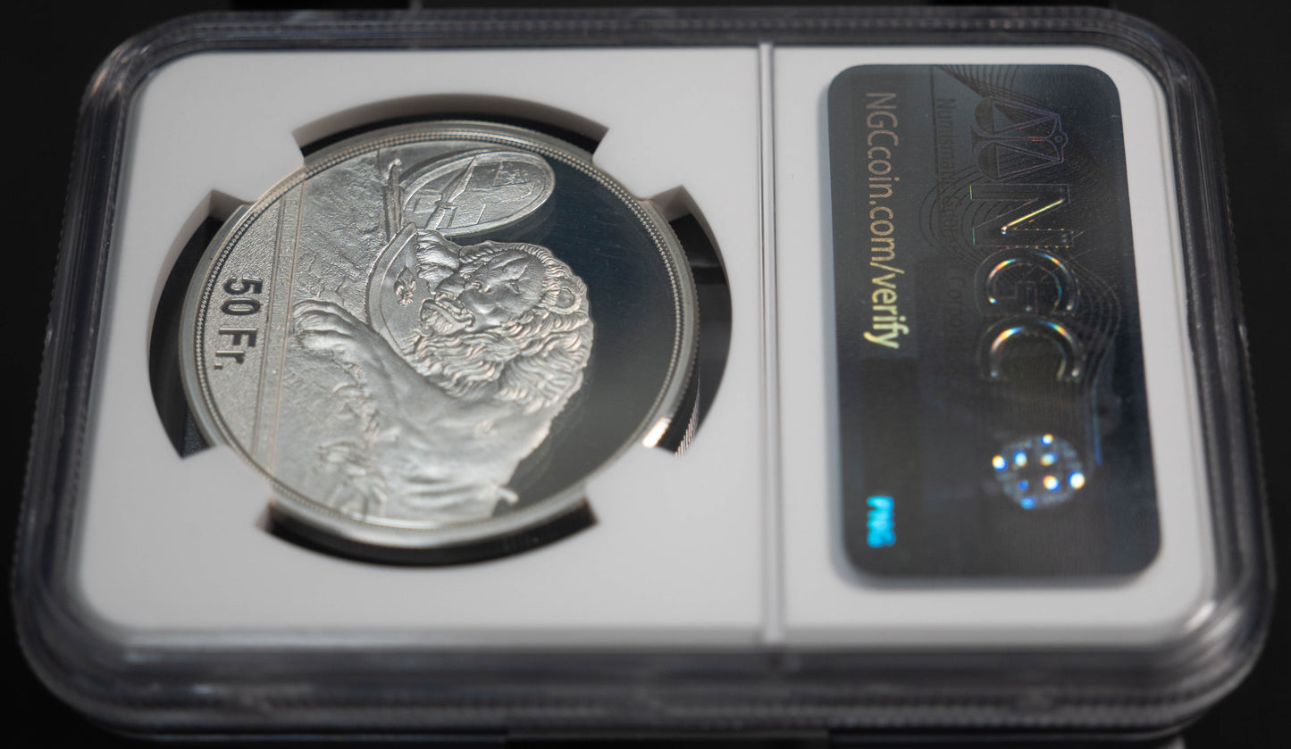 2021 スイス 射撃祭 NGC PF70UC 50フラン 銀貨 ルツェルン