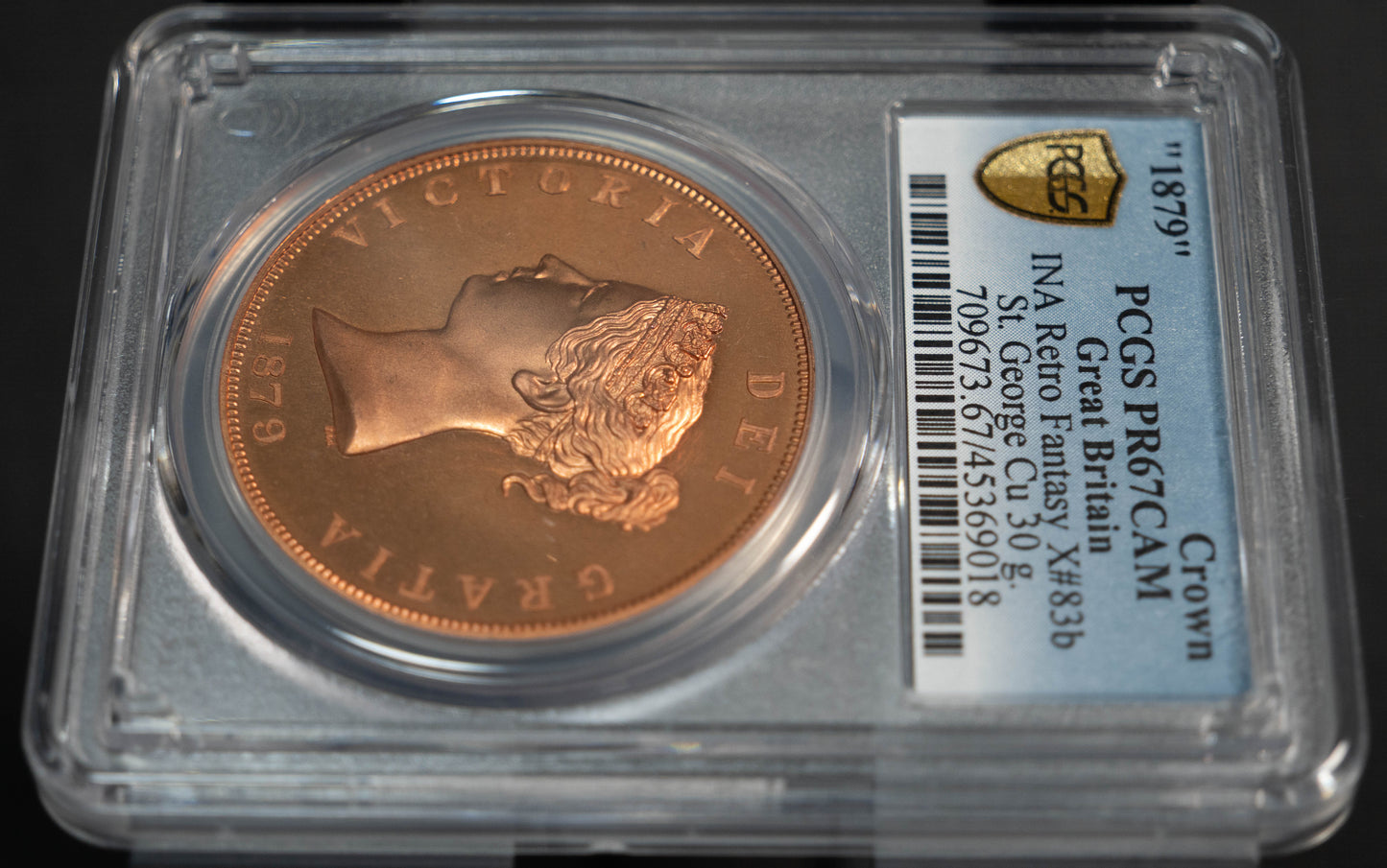 1879 イギリス ヴィクトリア PCGS PR67 INAレトロファンタジー クラウン銅貨