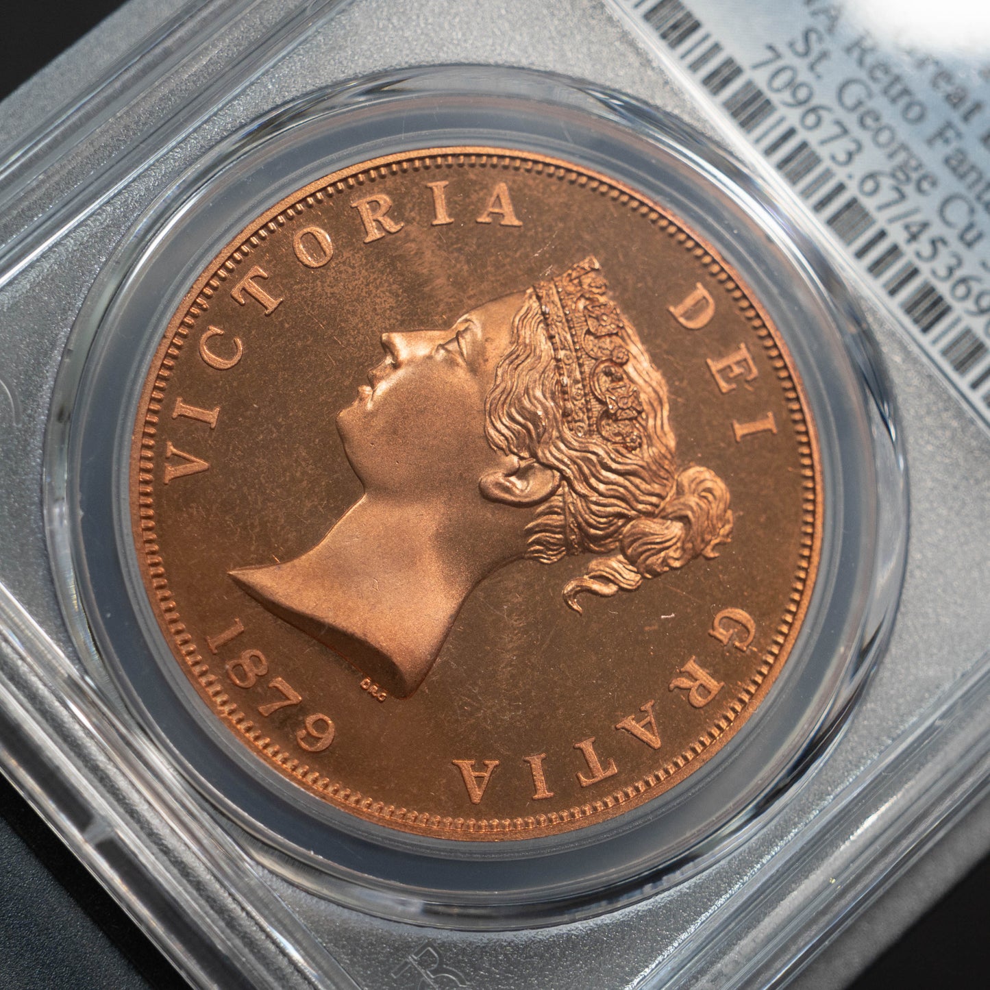 1879 イギリス ヴィクトリア PCGS PR67 INAレトロファンタジー クラウン銅貨