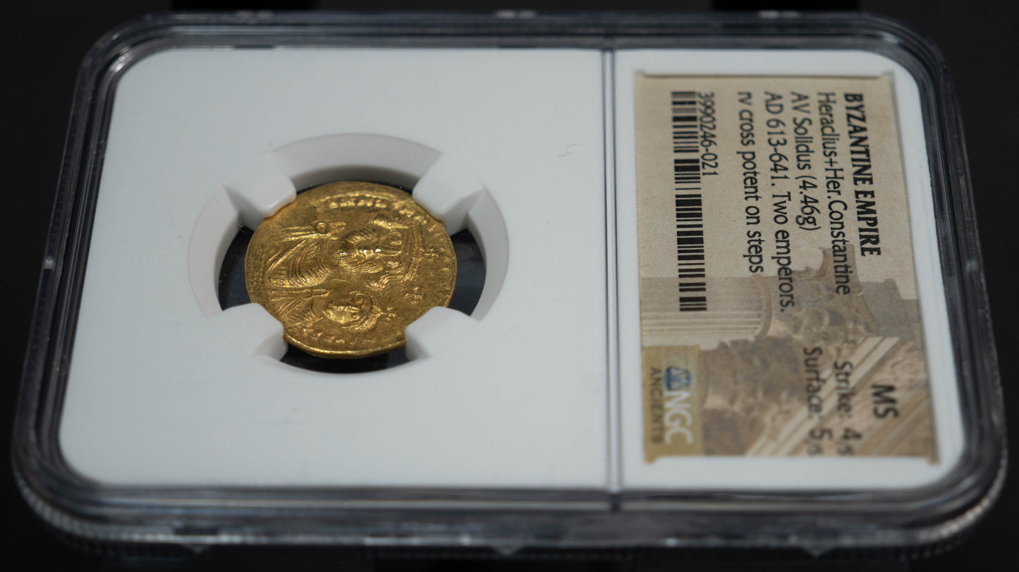 613-641 ビザンツ帝国 ソリダス金貨 東ローマ帝国 ビザンチン NGC MS 4・5