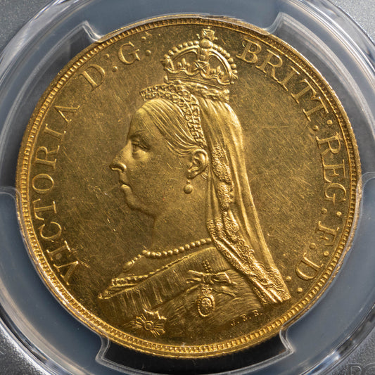 1887 ヴィクトリア ５ポンド 金貨 PCGS MS62 ジュビリーヘッド