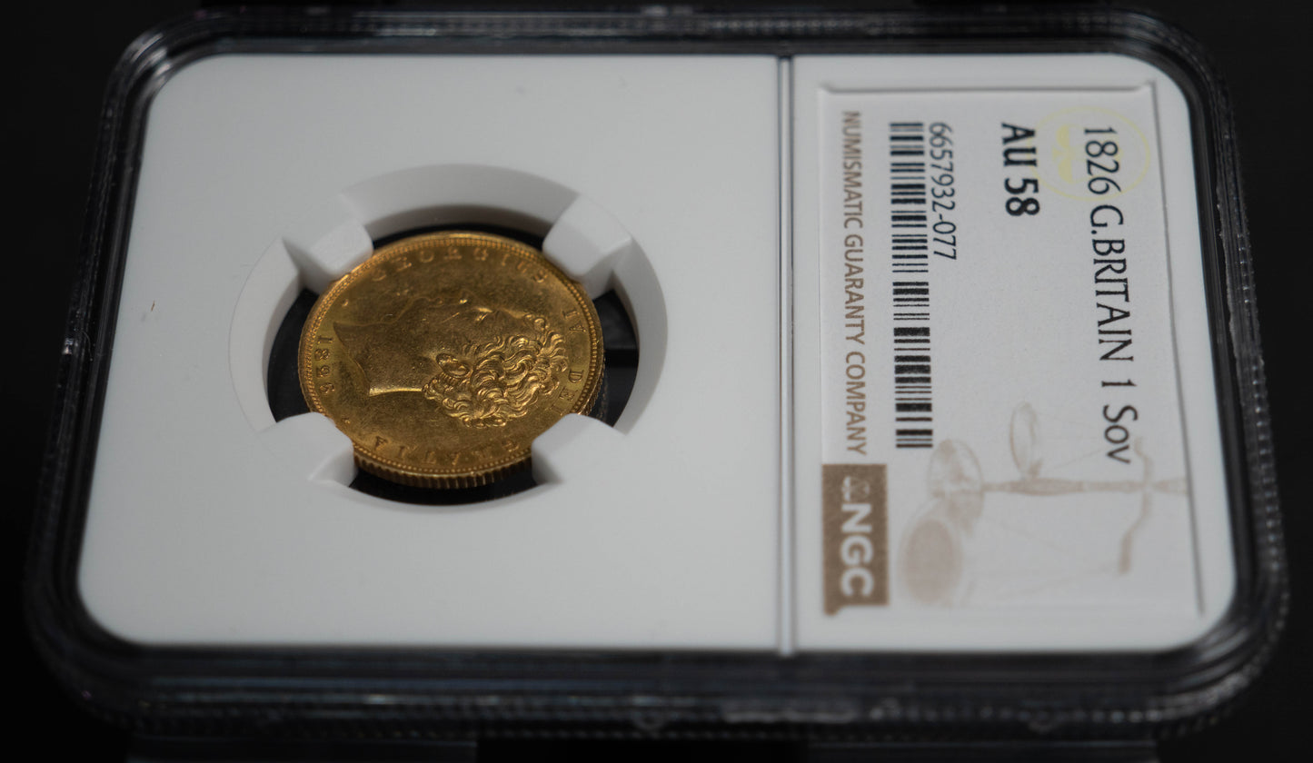 1826 ジョージ4世 ソブリン 金貨 NGC AU58 イギリス