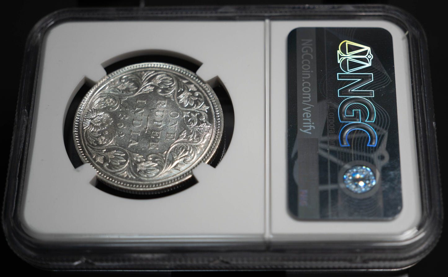 1862 インド 1ルピー 銀貨 NGC MS63 ヴィクトリア