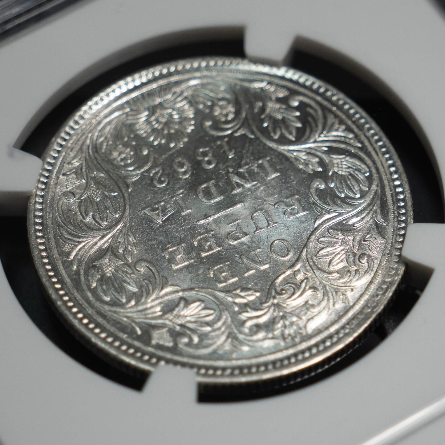 1862 インド 1ルピー 銀貨 NGC MS63 ヴィクトリア