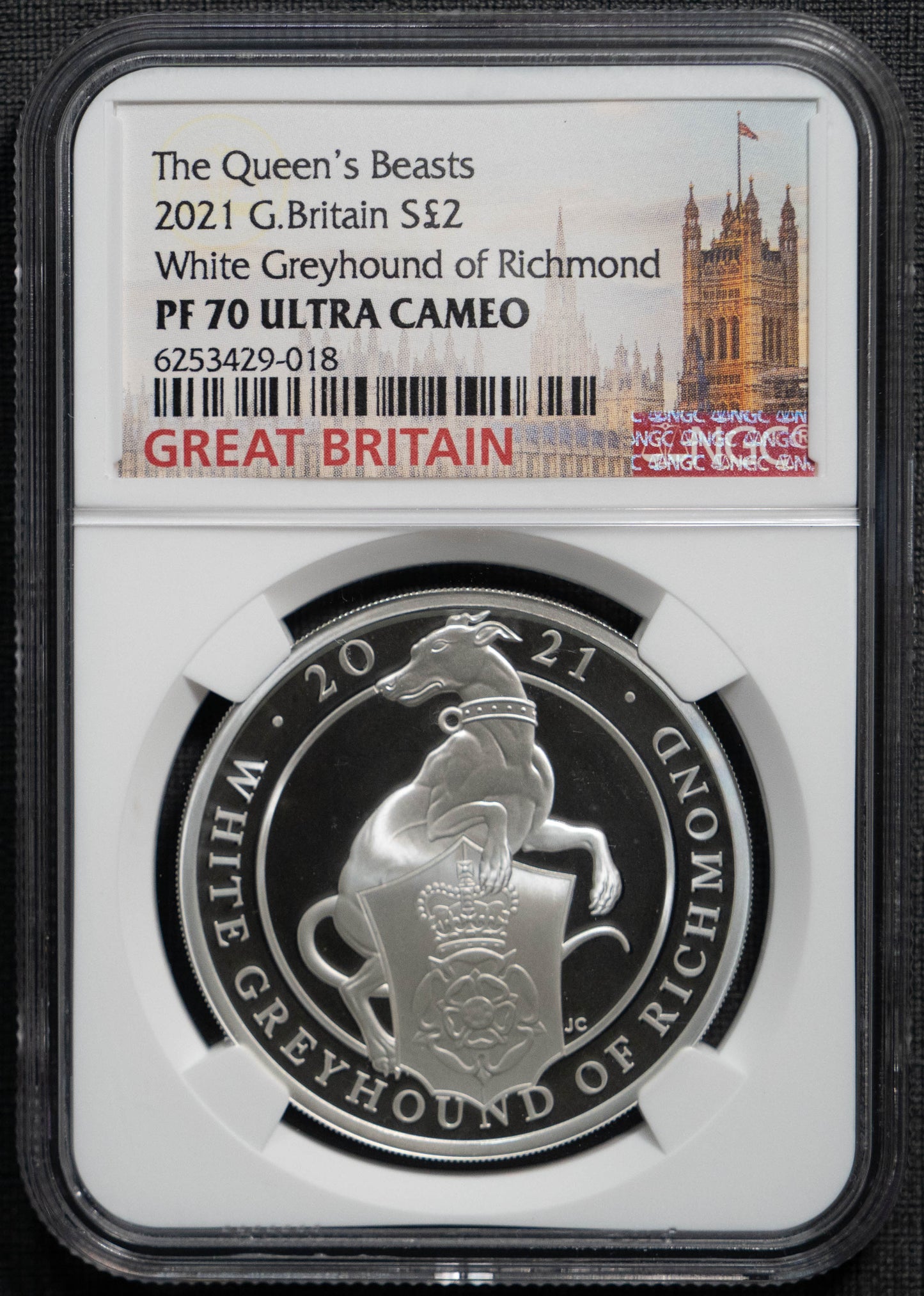 2021 クイーンズビースト グレイハウンド NGC PF70 イギリス 銀貨