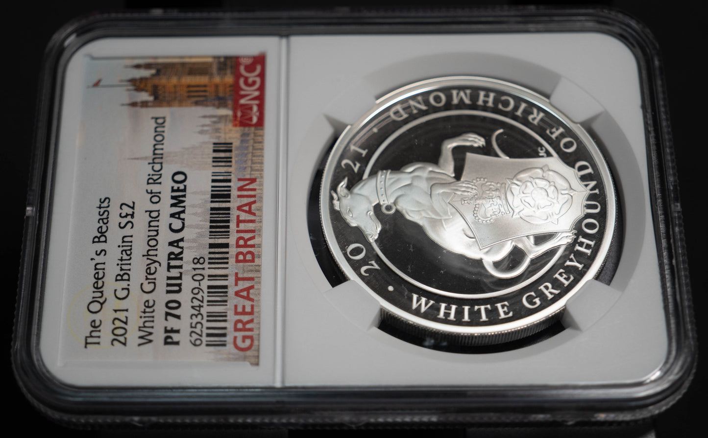 2021 クイーンズビースト グレイハウンド NGC PF70 イギリス 銀貨