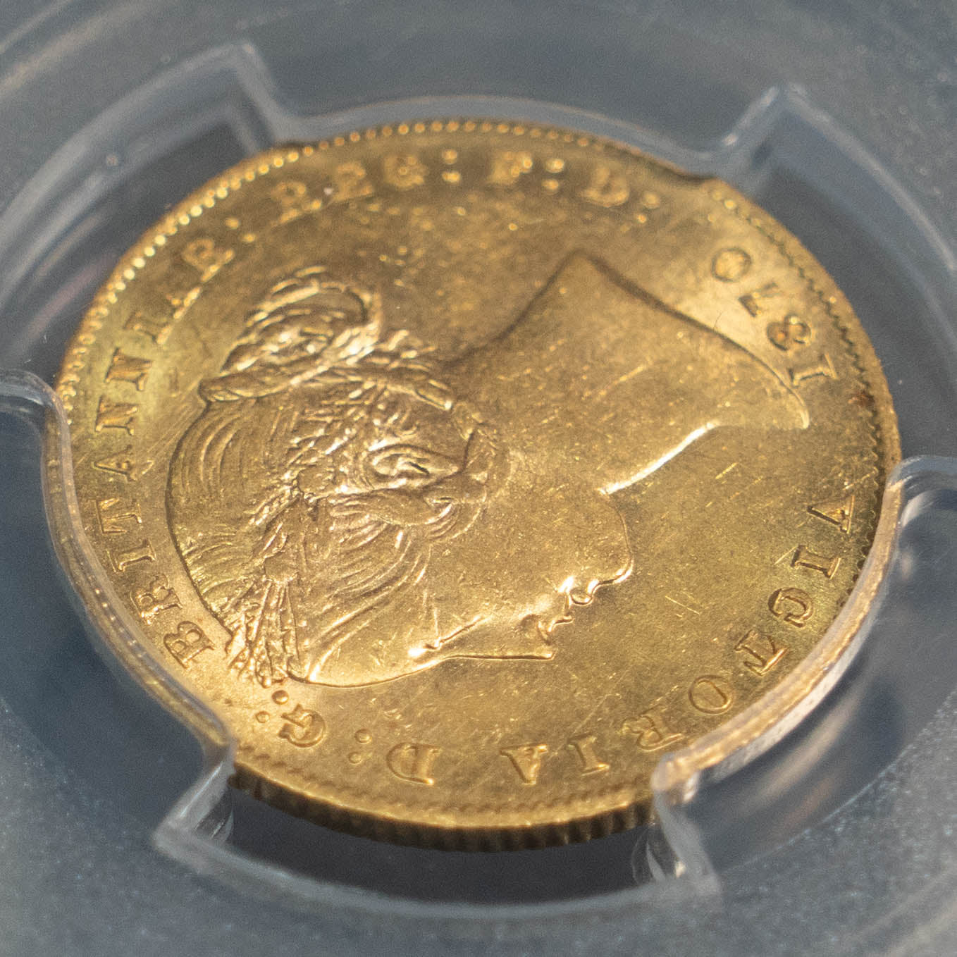1870 オーストラリア ヴィクトリア女王 ソブリン金貨 PCGS MS61 シドニー バンクシア冠