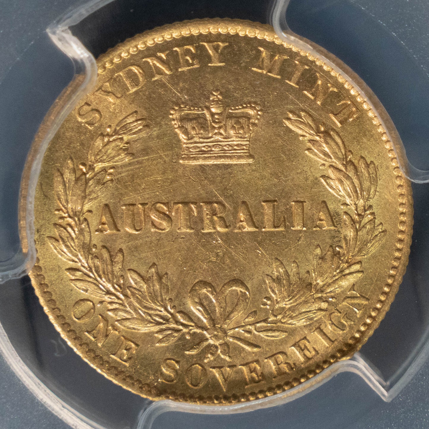 1870 オーストラリア ヴィクトリア女王 ソブリン金貨 PCGS MS61 シドニー バンクシア冠