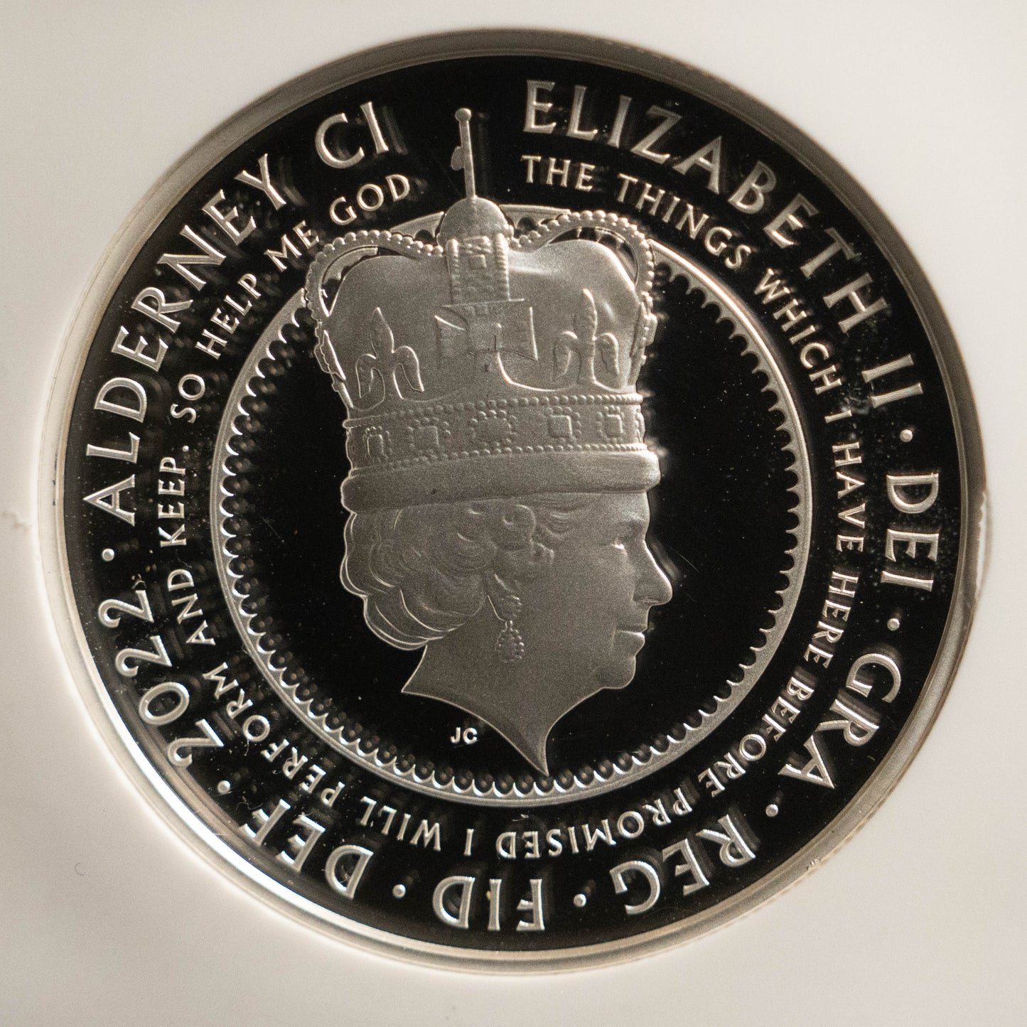 2022 オルダニー 5ポンド 銀貨 NGC PF70UC プラチナジュビリー エリザベス 即位70周年