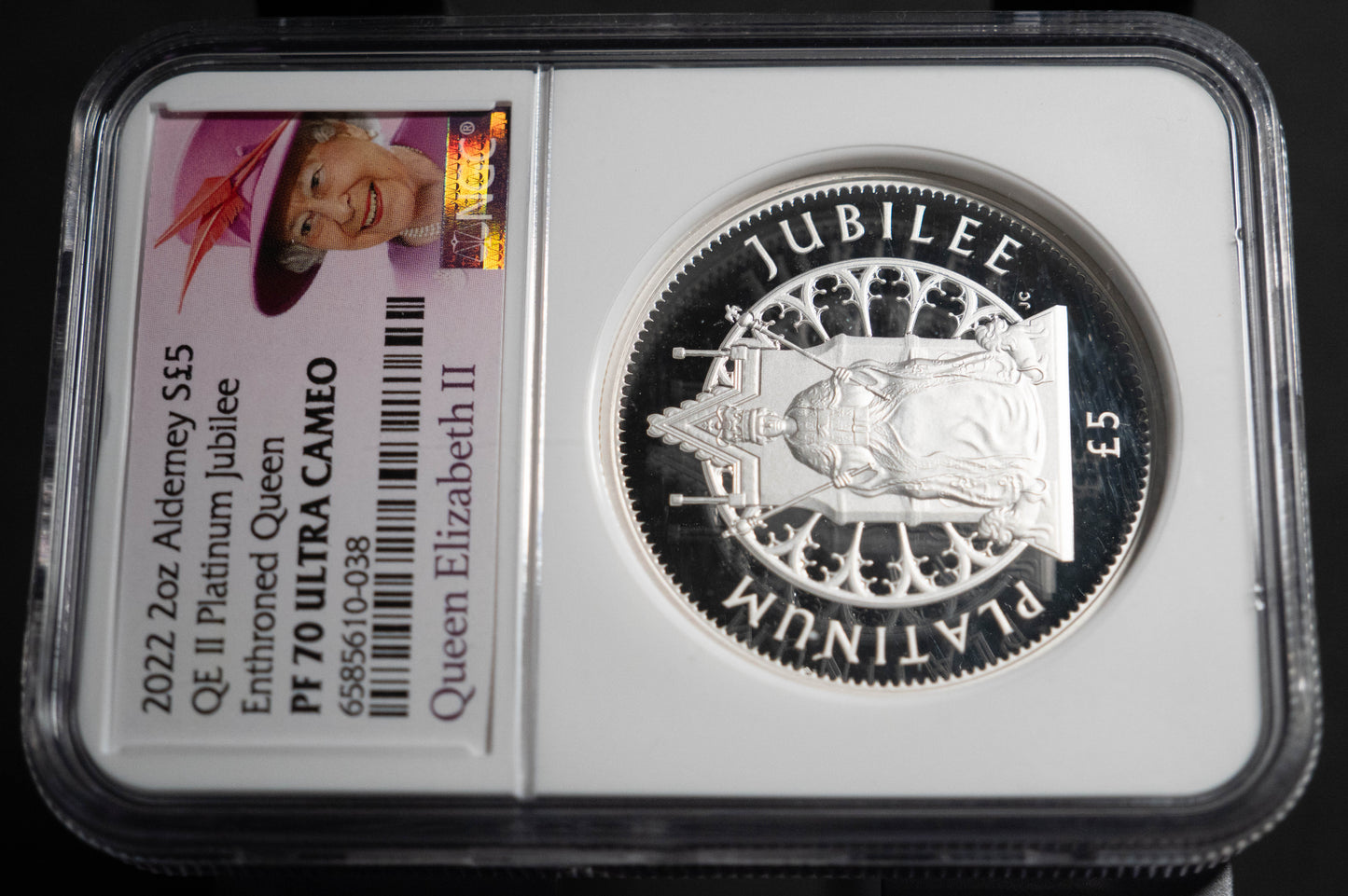 2022 オルダニー 5ポンド 銀貨 NGC PF70UC プラチナジュビリー エリザベス 即位70周年