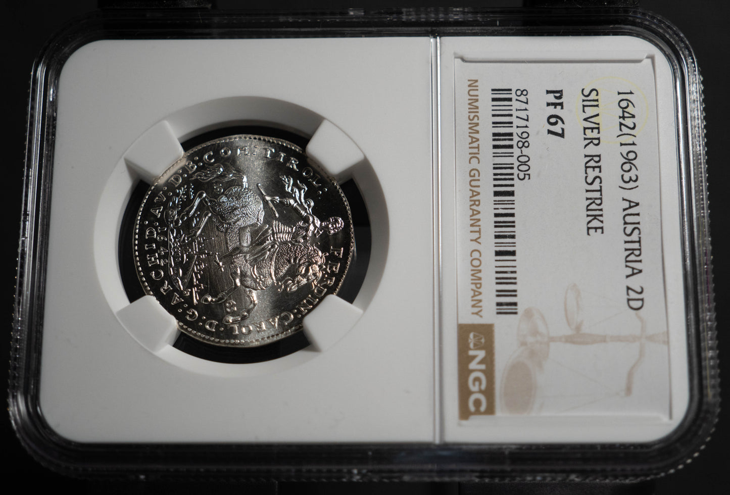 1642 オーストリア 2ダカット 銀貨 NGC PF67 リストライク