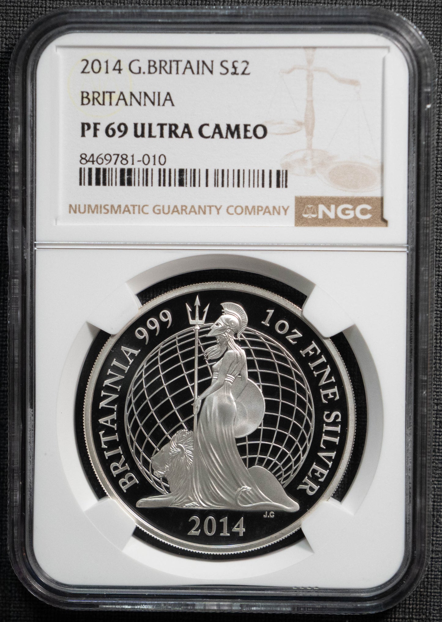 2014 イギリス 2ポンド 銀貨 NGC PF69UC ブリタニア エリザベス