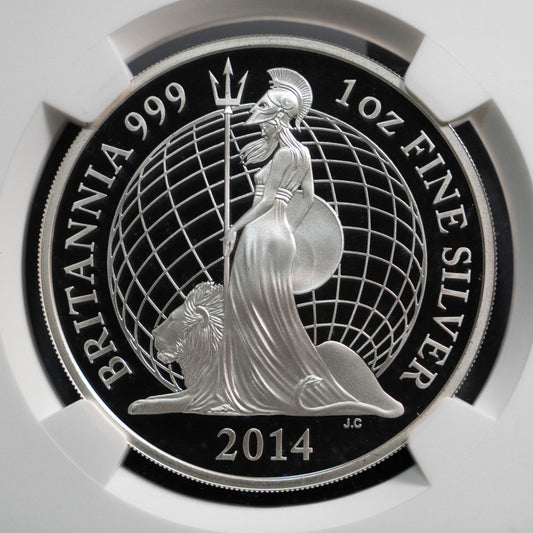 2014 イギリス 2ポンド 銀貨 NGC PF69UC ブリタニア エリザベス
