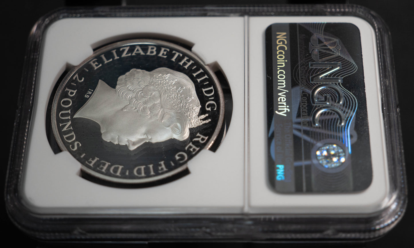 2014 イギリス 2ポンド 銀貨 NGC PF69UC ブリタニア エリザベス