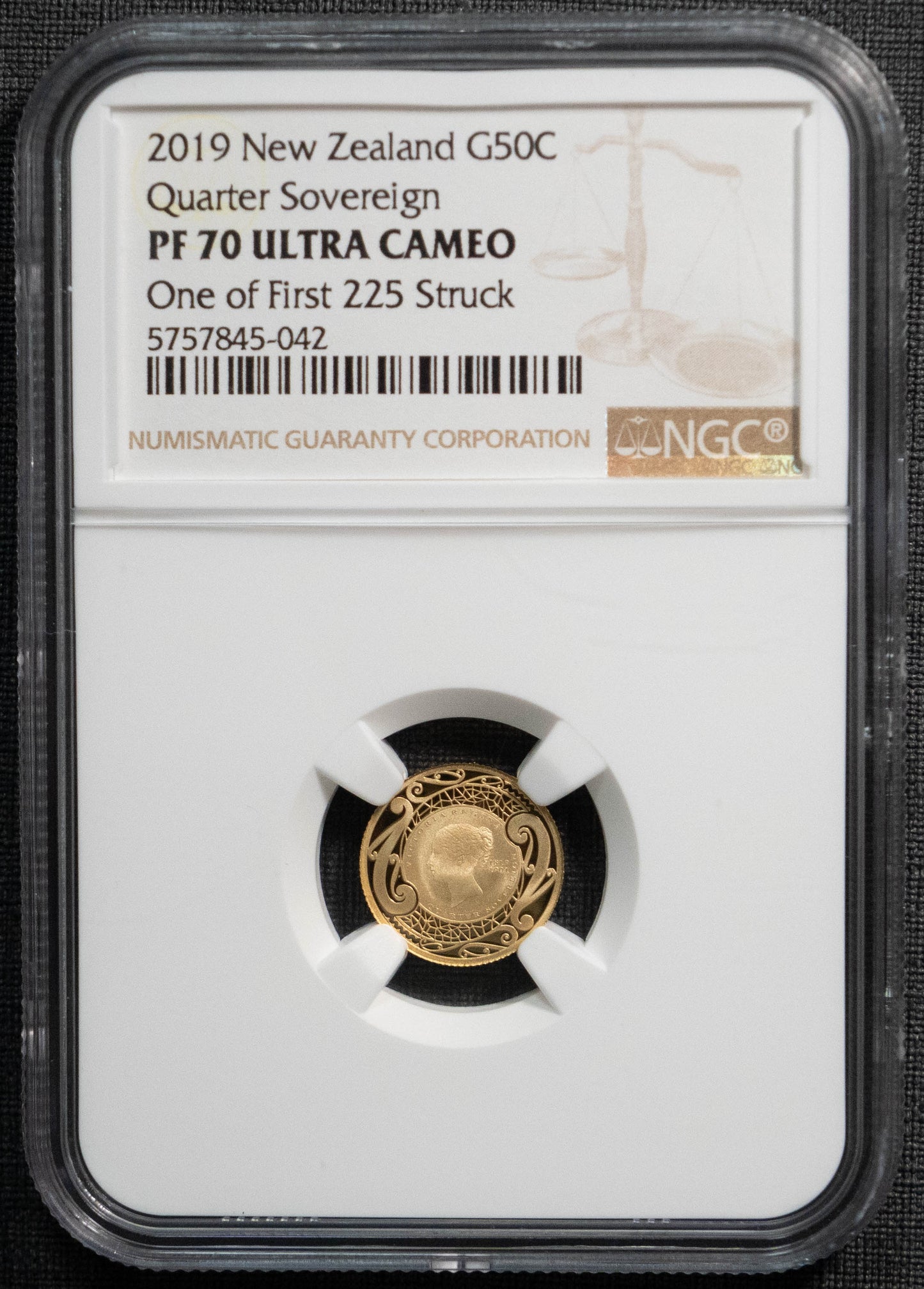 2019 ニュージーランド クォーターソブリン 金貨 NGC PF70UC ヴィクトリア エリザベス