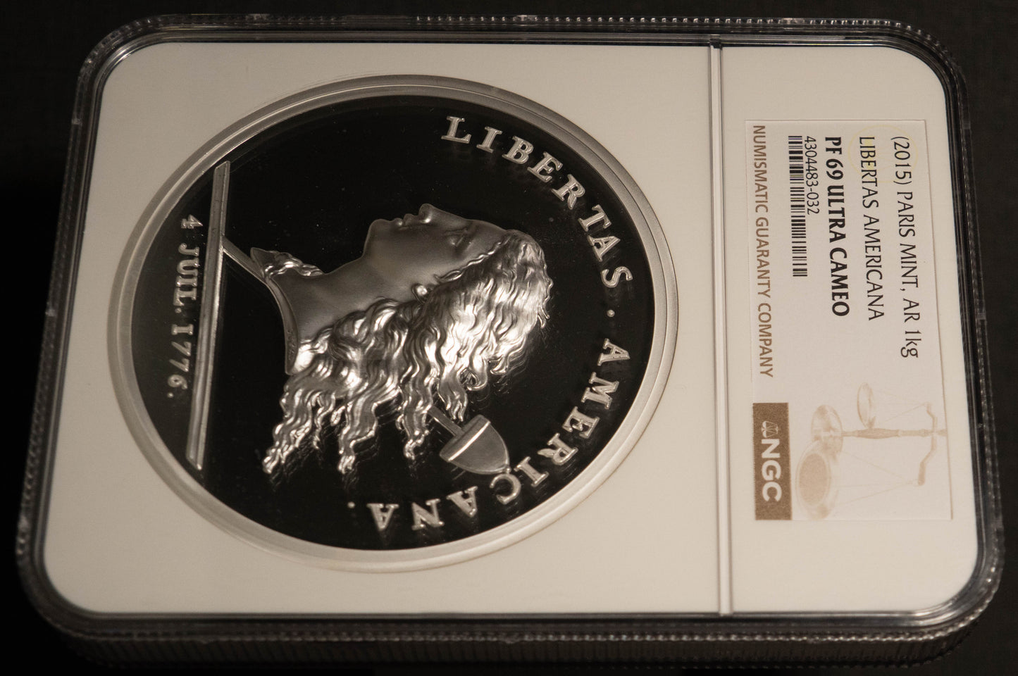 2015 フランス 1㎏ 銀貨 NGC PF69UC リベルタスアメリカーナ