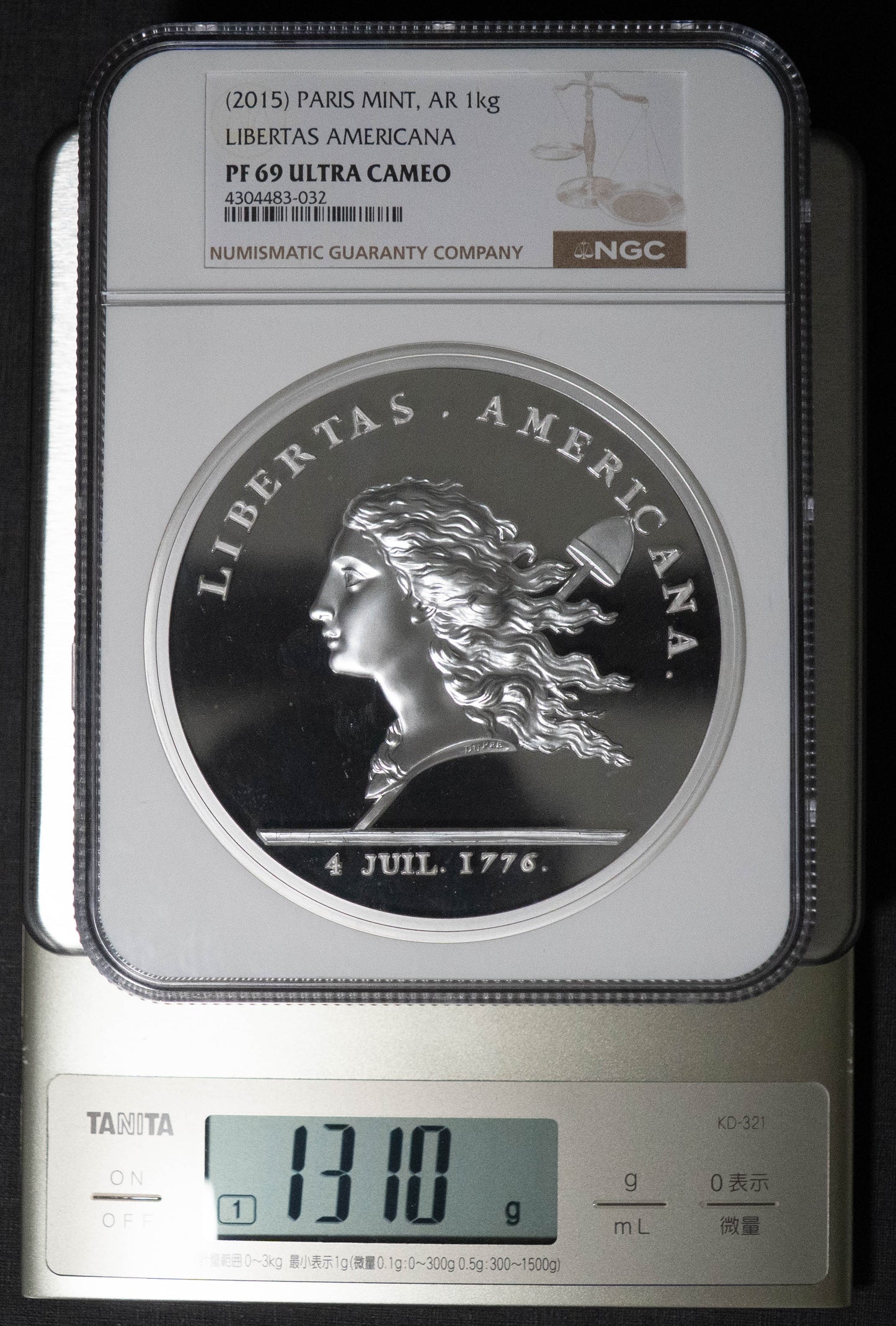 2015 フランス 1㎏ 銀貨 NGC PF69UC リベルタスアメリカーナ