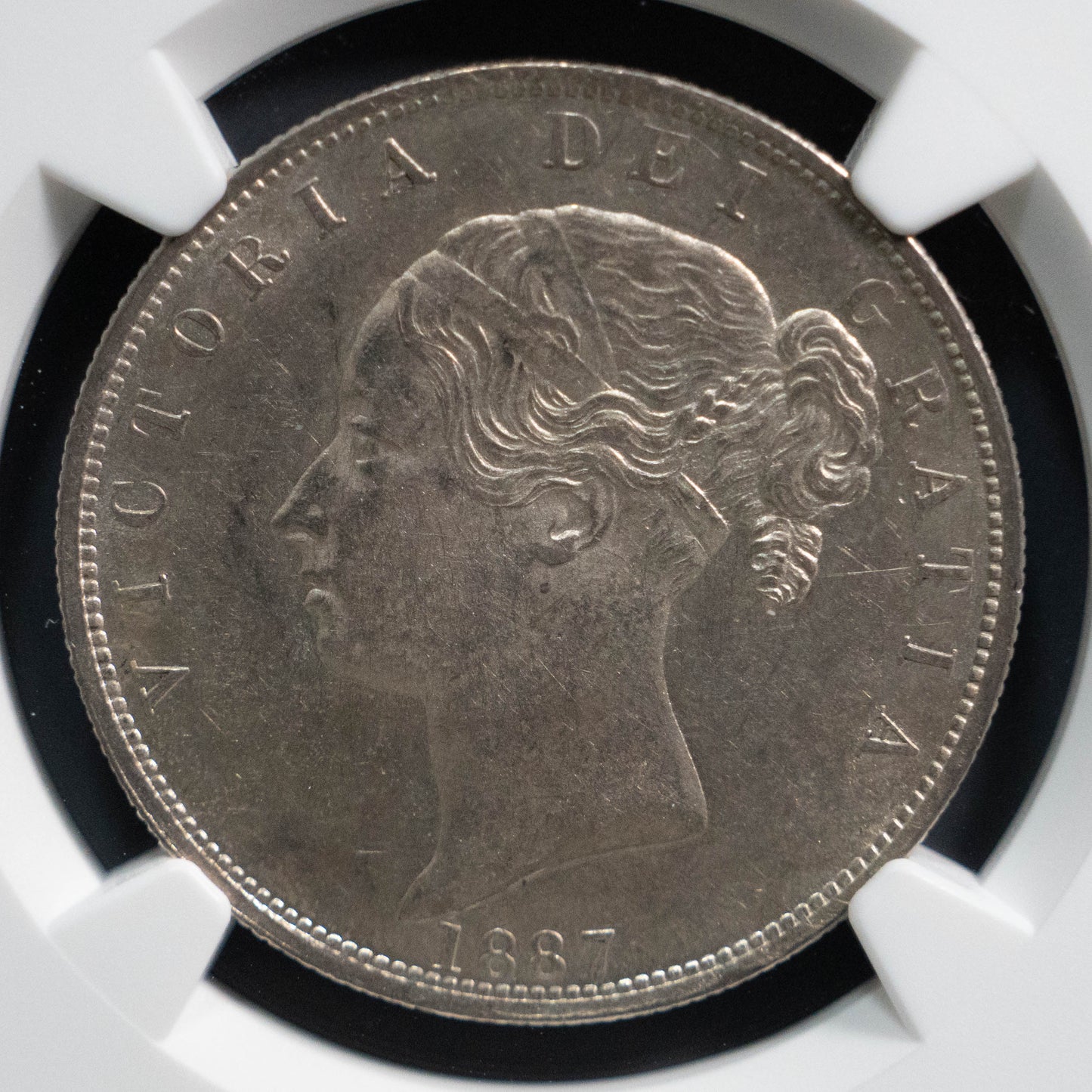 1887 イギリス ハーフクラウン銀貨 NGC AU58 ヴィクトリア ヤングヘッド