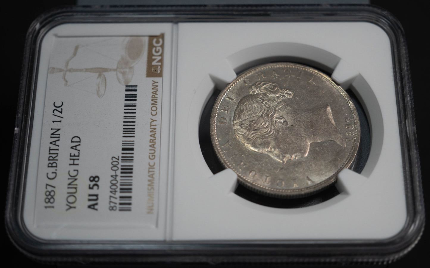 1887 イギリス ハーフクラウン銀貨 NGC AU58 ヴィクトリア ヤングヘッド