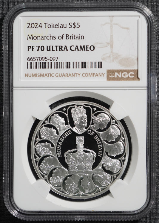 2024 トケロウ 英国君主 銀貨 NGC PF70UC