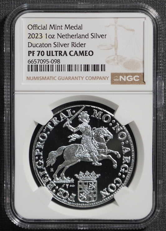 2023 オランダ デュカトン シルバーライダー NGC PF70UC メダル