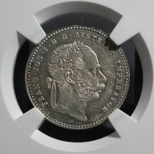1868 オーストリア 銀貨 NGC MS61 20クロイツァー
