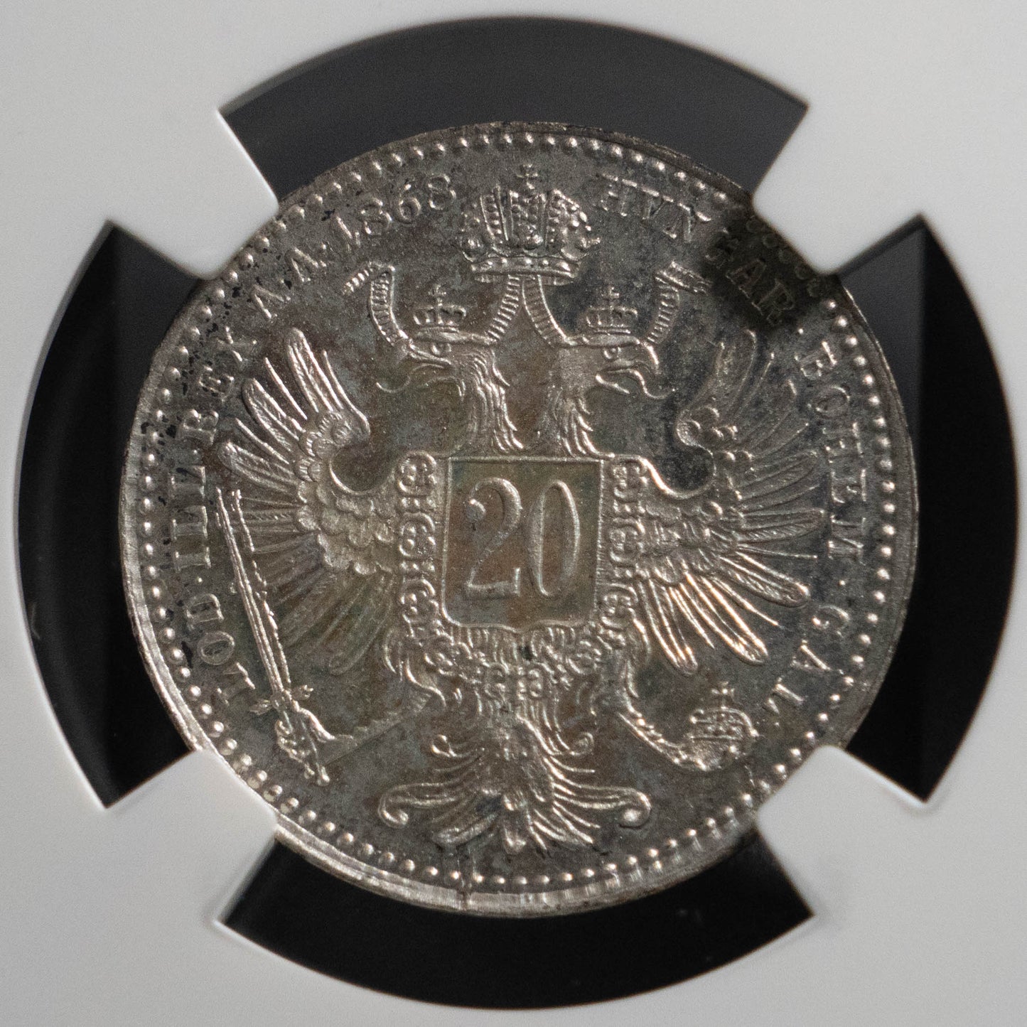 1868 オーストリア 銀貨 NGC MS61 20クロイツァー
