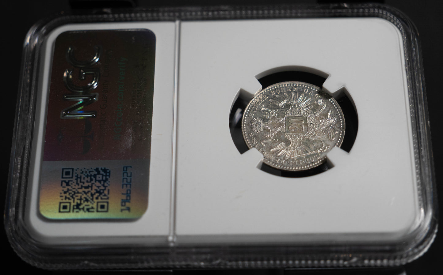 1868 オーストリア 銀貨 NGC MS61 20クロイツァー